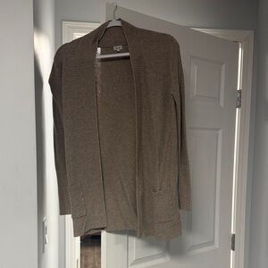 Kismet Taupe Open-Front Knit Cardigan
